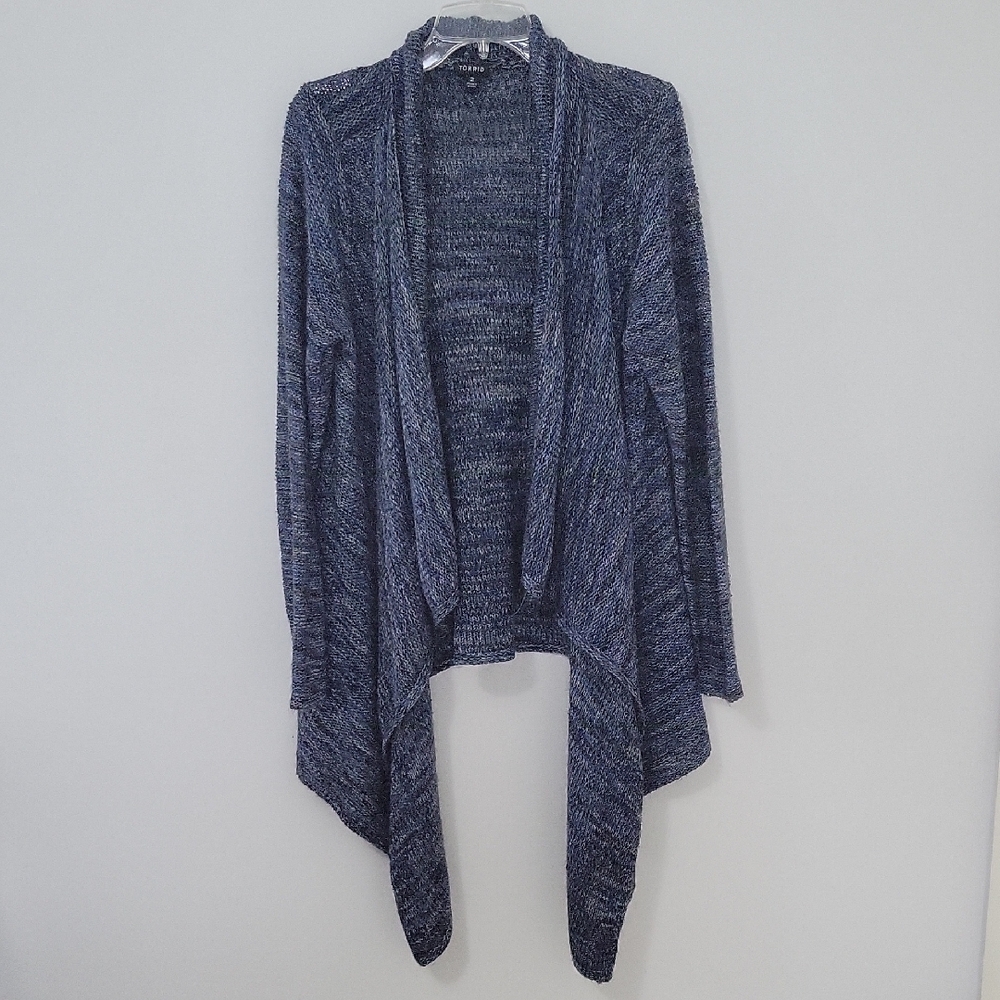 Torrid Navy Shawl Open Cardigan Sweater Size 2 (18/20)